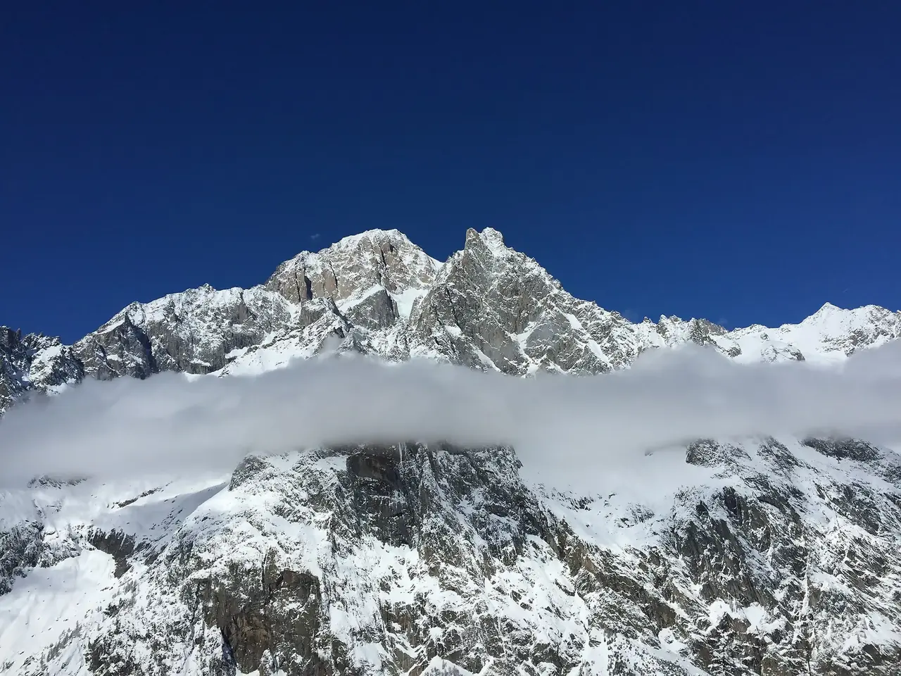 Il Monte Bianco visto dalle piste di Courmayeur