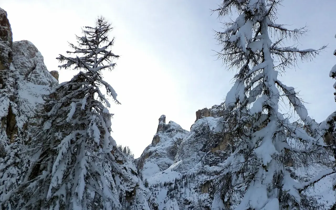 Le Val Mezdi vu depuis Colfosco, sur le Sella Ronda