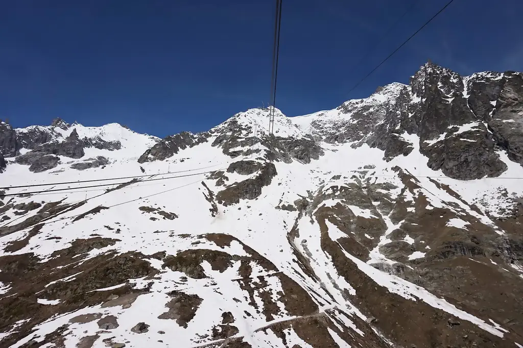 Neve sulle cime del massiccio del Monte Bianco