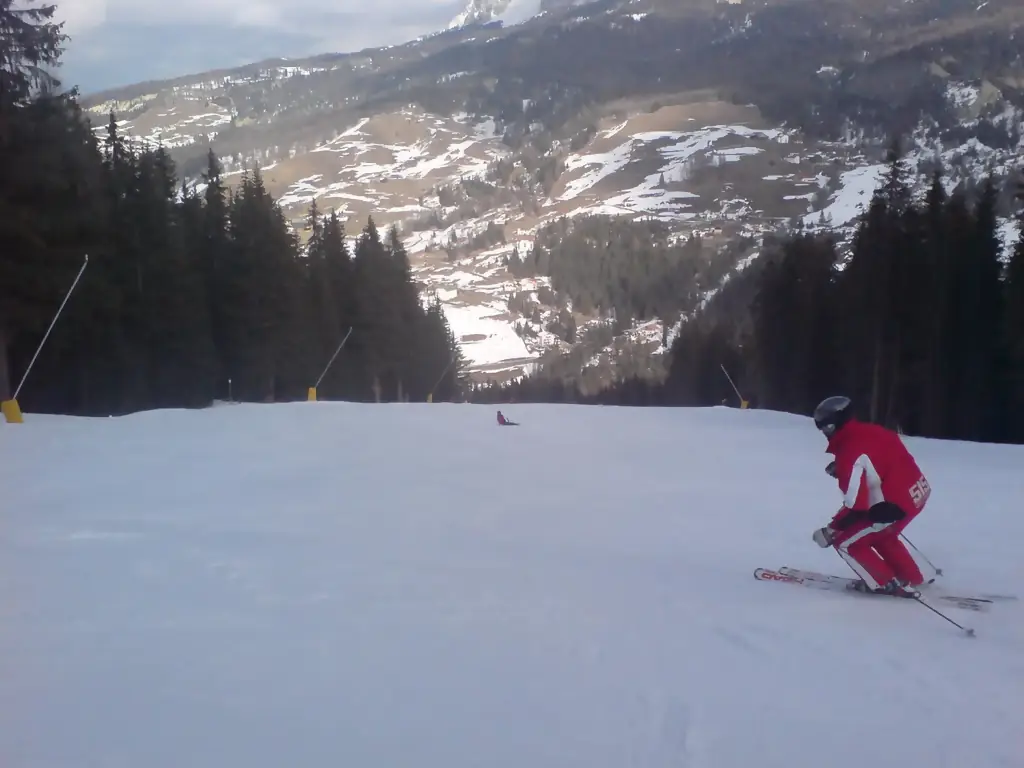 La pista Gran Risa vista da La Villa, in Alta Badia